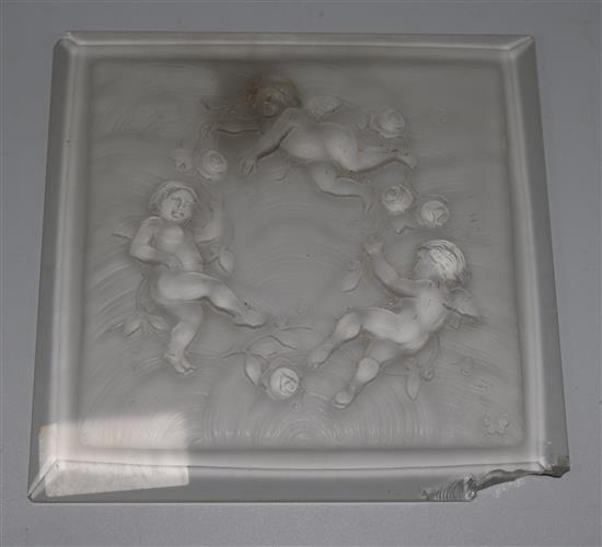 Glass cherub panel(-)